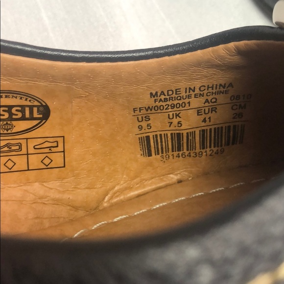 Black FOSSIL Leather Maddox Wedges 9.5 - Picture 7 of 8